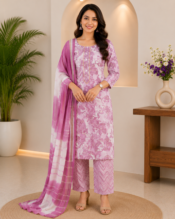 Premium Soft Cotton 3 Piece Chudi Set