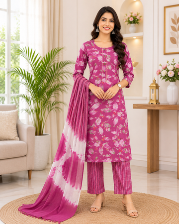 Premium Soft Cotton 3 Piece Chudi Set