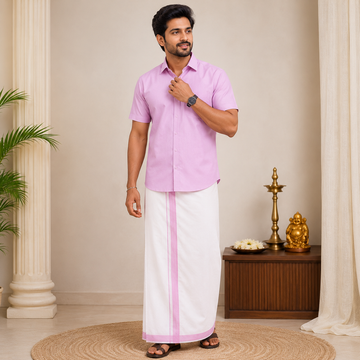 Classic Cotton Dhoti & Half Hand Shirt