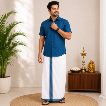 Classic Cotton Dhoti & Half Hand Shirt