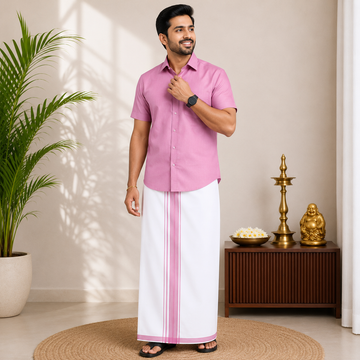 Classic Cotton Dhoti & Half Hand Shirt
