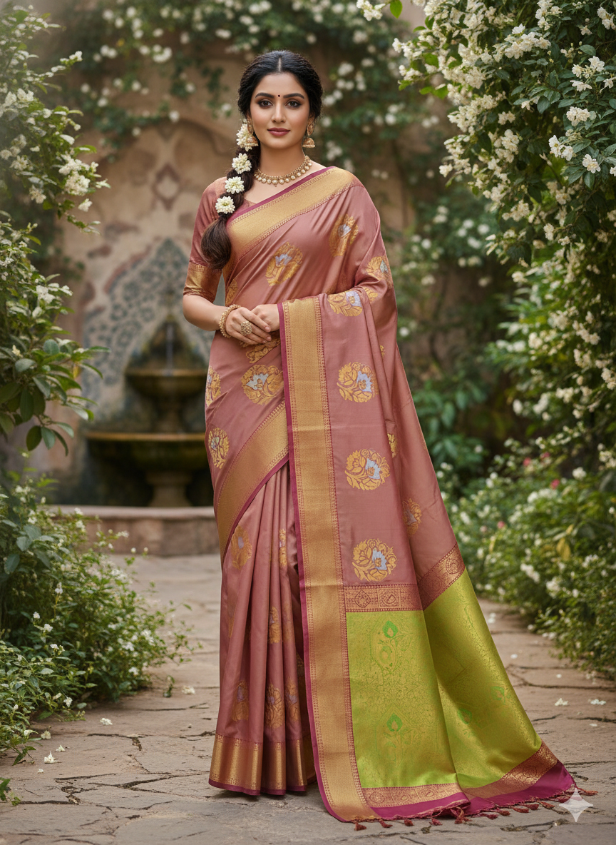 Royal Meena Soft Silk Saree with Dual Tone Contrast Pallu