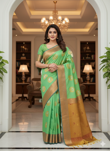 Royal Meena Soft Silk Saree with Dual Tone Contrast Pallu