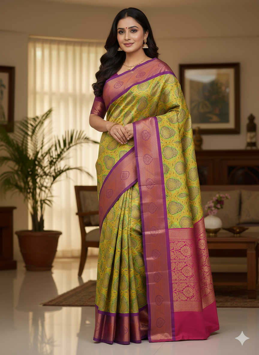 Premium Wedding Kanjivaram Soft Silk Saree