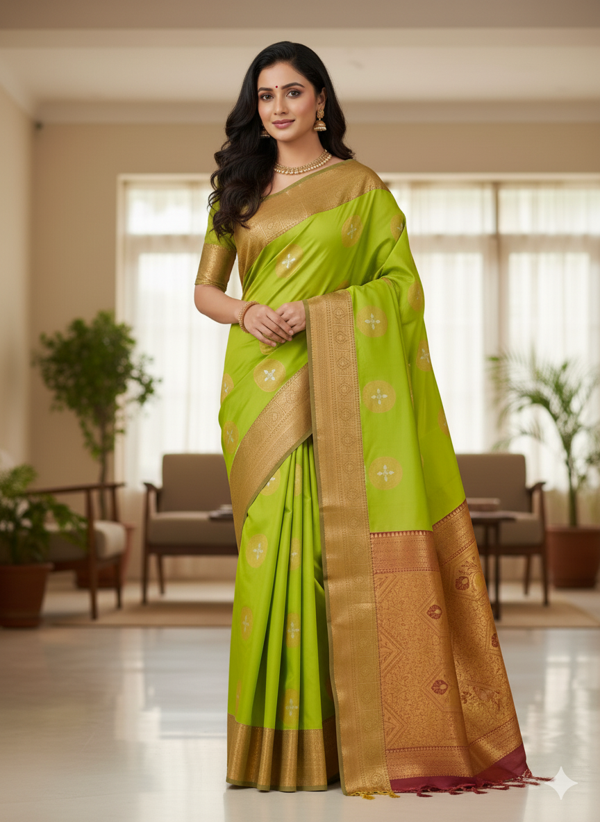 Royal Meena Soft Silk Saree with Dual Tone Contrast Pallu