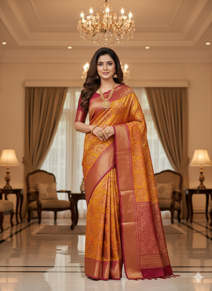 Premium Wedding Kanjivaram Soft Silk Saree