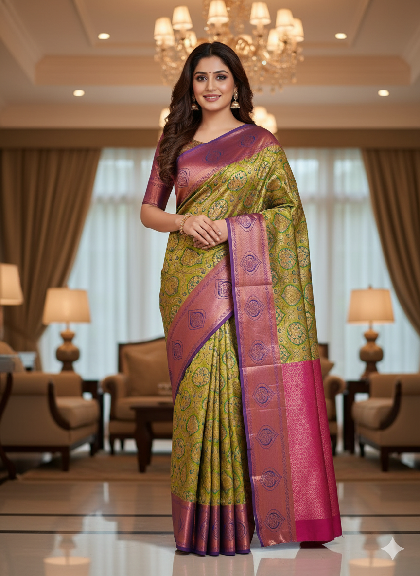 Premium Wedding Kanjivaram Soft Silk Saree