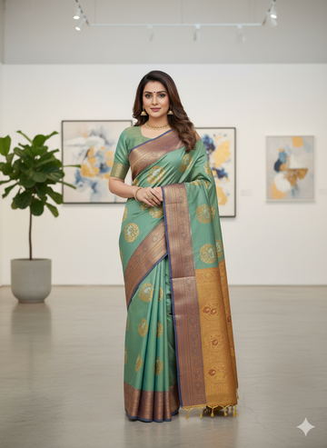 Royal Meena Soft Silk Saree with Dual Tone Contrast Pallu