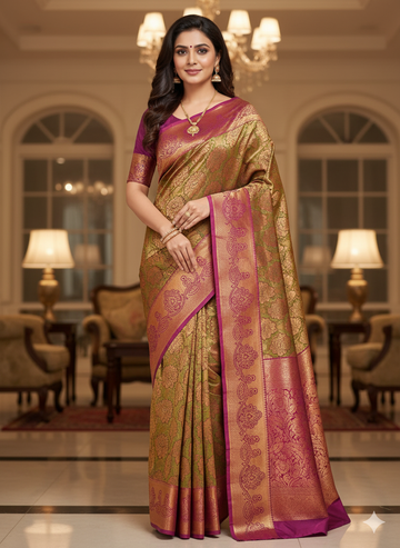 Premium Wedding Kanjivaram Soft Silk Saree