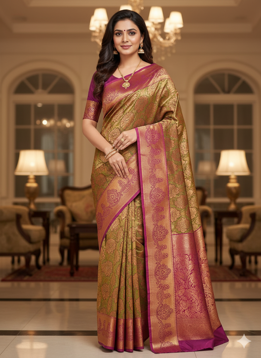 Premium Wedding Kanjivaram Soft Silk Saree
