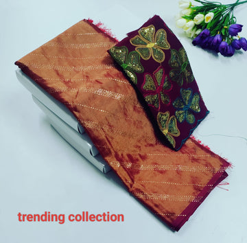 Elegant Georgette Saree with Premium Embroidered Blouse