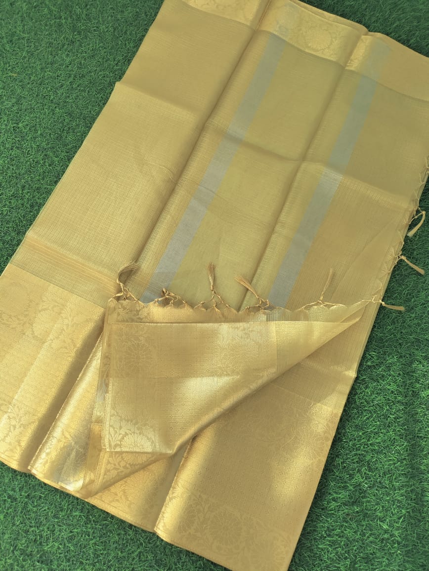 Elegant Gold Tissue Silk Saree