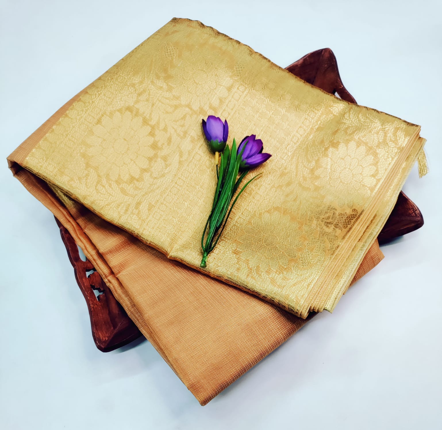 Royal Radiance Orange Tissue Saree