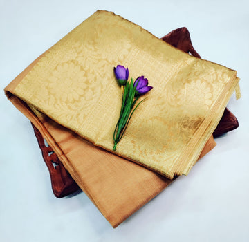 Royal Radiance Orange Tissue Saree