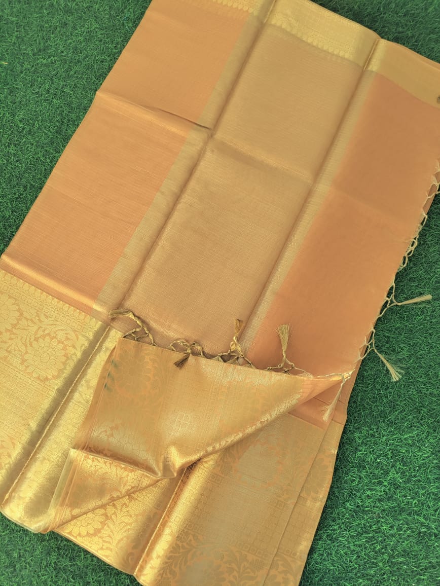 Royal Radiance Orange Tissue Saree