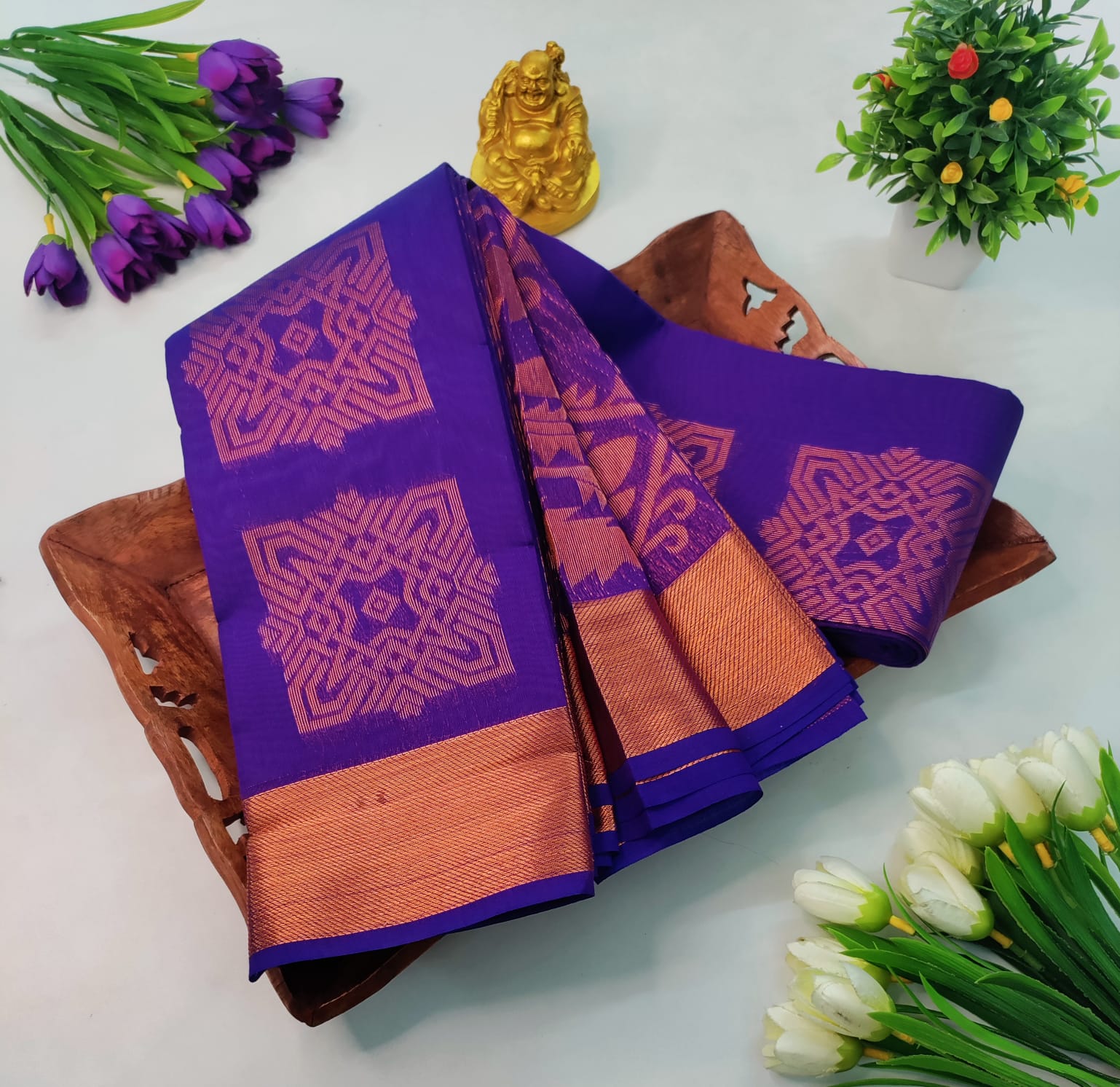 : Violet Silk Cotton Saree