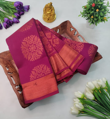 Dark Purple Silk Cotton Saree