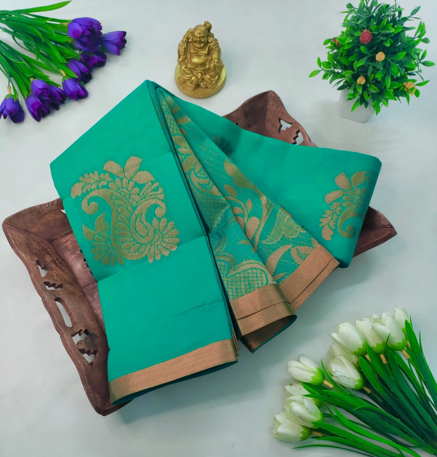 Rexona Green Silk Cotton Saree