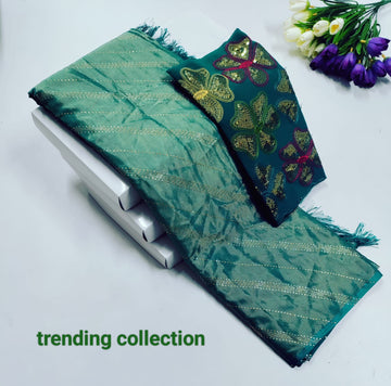 Elegant Gerojet Saree with Embroidered Blouse