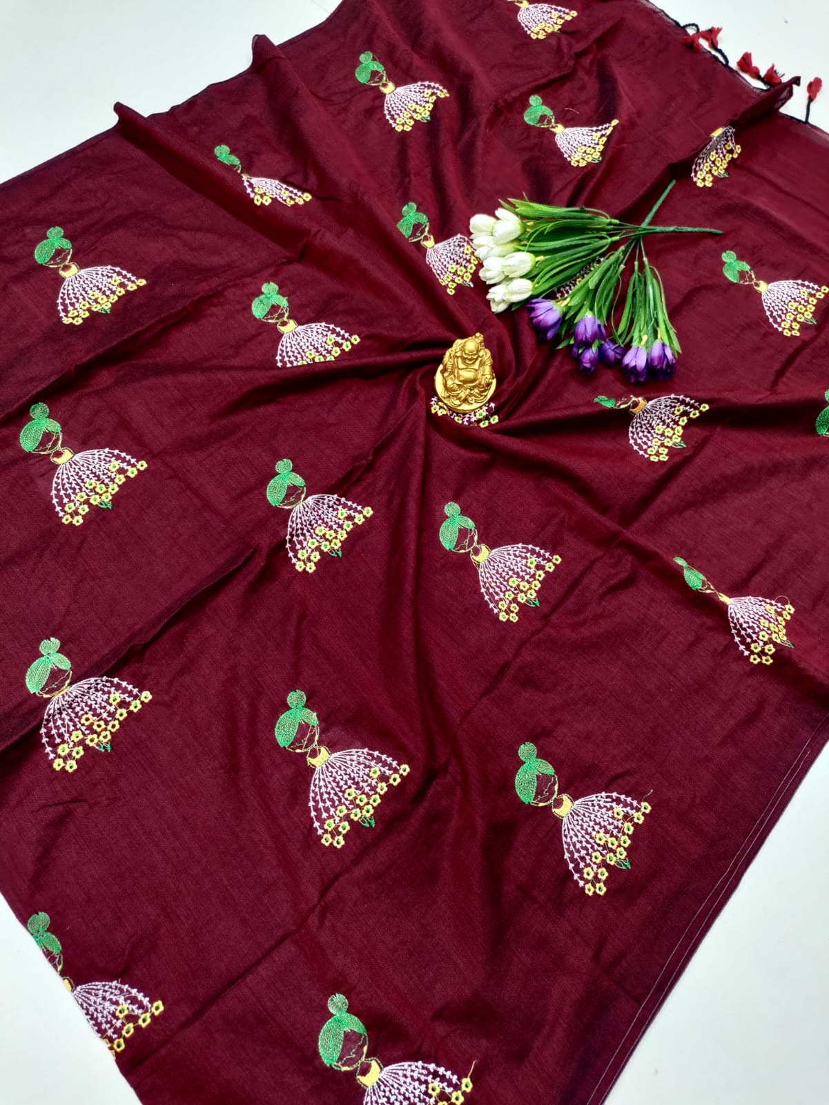 Cotton Premium Embroidery Saree – Merron