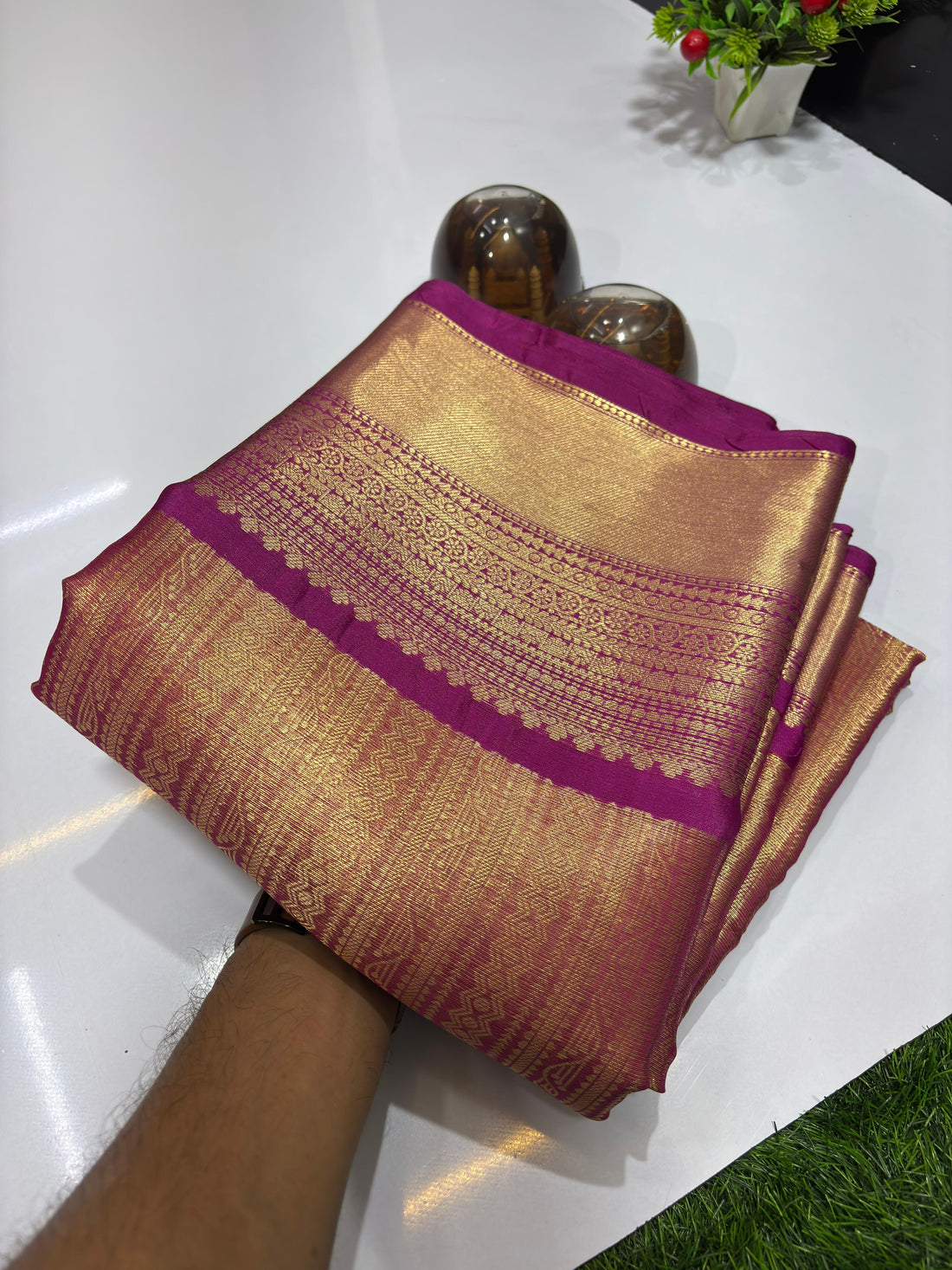 Celebrity Style Banarasi Silk Saree – Royal Purple