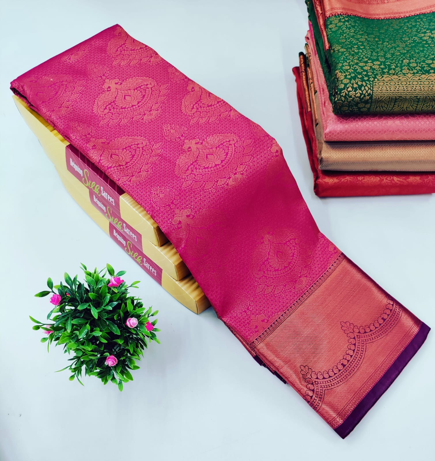 Royal Blush – Pink Alaya Wedding Silk Saree