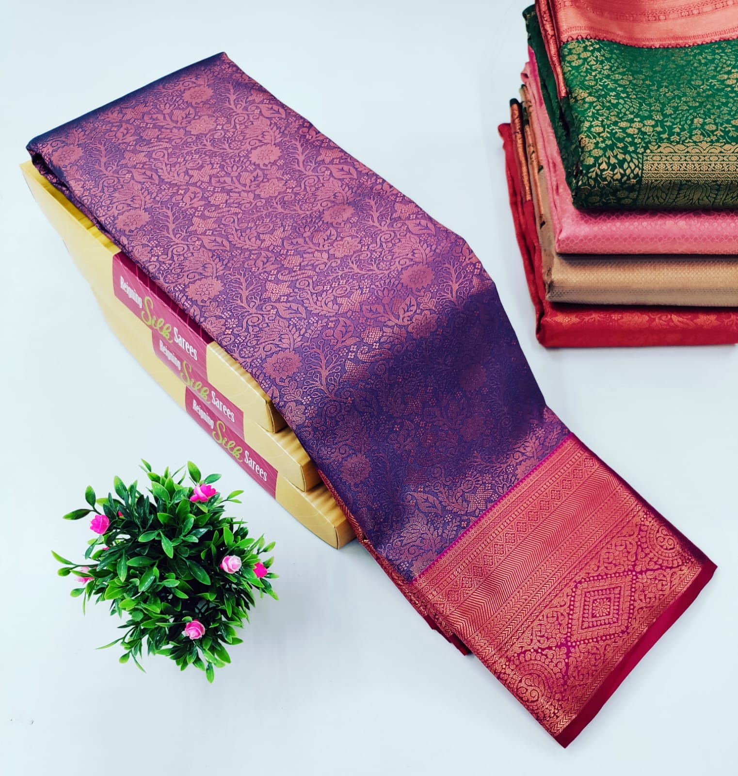 💜 Violet Alaya  Silk Saree – Elegance with a Royal Touch