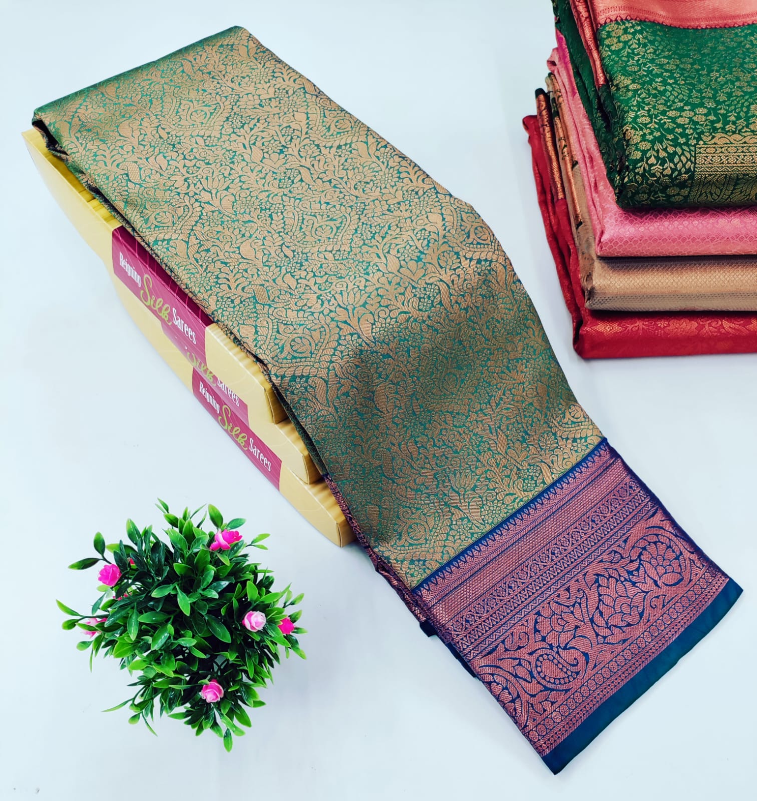 Sumathi Green Alaya Silk Saree – A Timeless Bridal Treasure