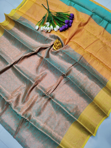 Golden Mustard & Pastel Green Soft Silk– Elegant Wedding Classic