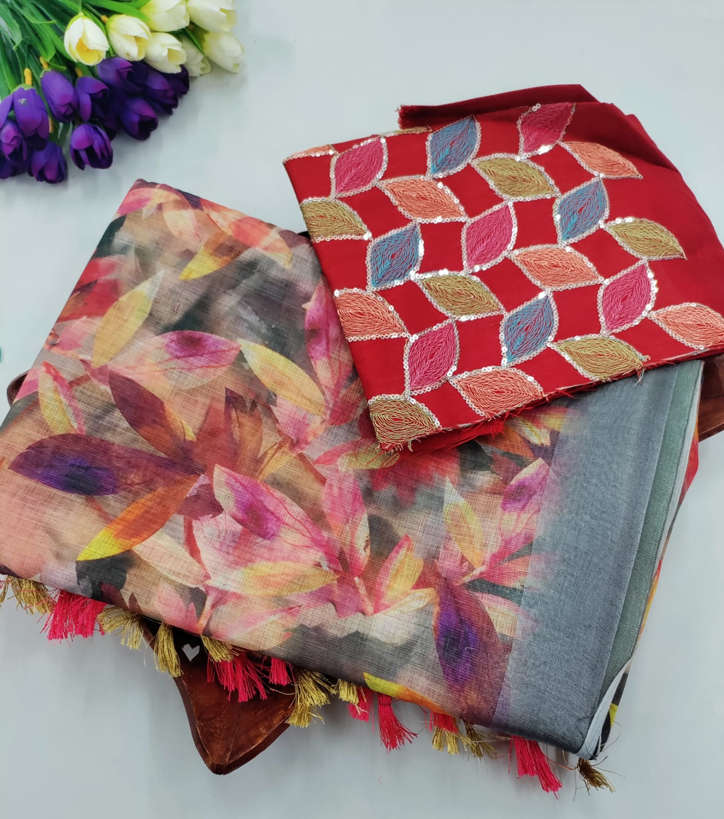 LINEN COTTON WITH SEQUINS  BLOUSE – Grace Comfort