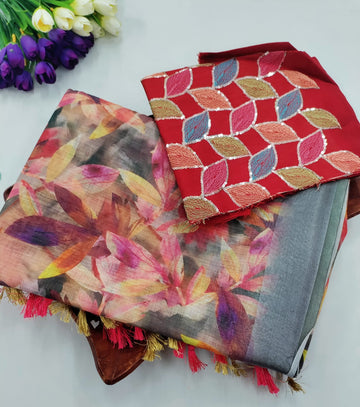 LINEN COTTON WITH SEQUINS  BLOUSE – Grace Comfort