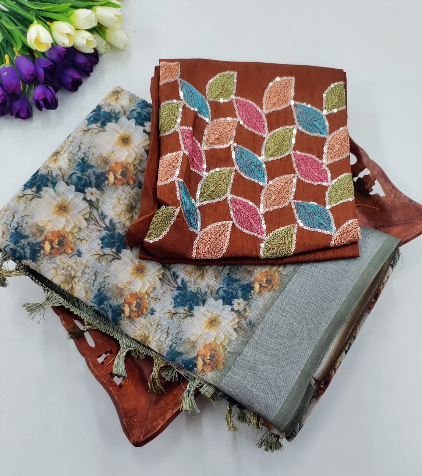 LINEN COTTON WITH SEQUINS  BLOUSE – Grace Comfort