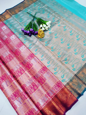 Kunkumam Tissue Wedding Saree