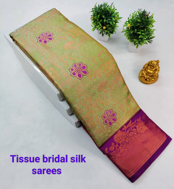 Light Green with Mejanta Kanjeevaram Tissue Silk Saree