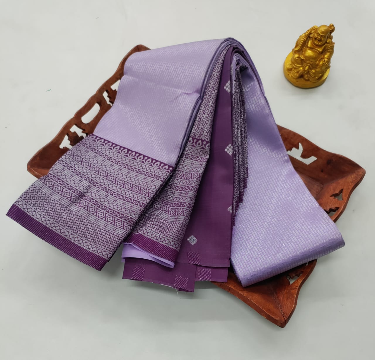 ✨ Samruthi Pattu Saree – Lavender with Purple ✨