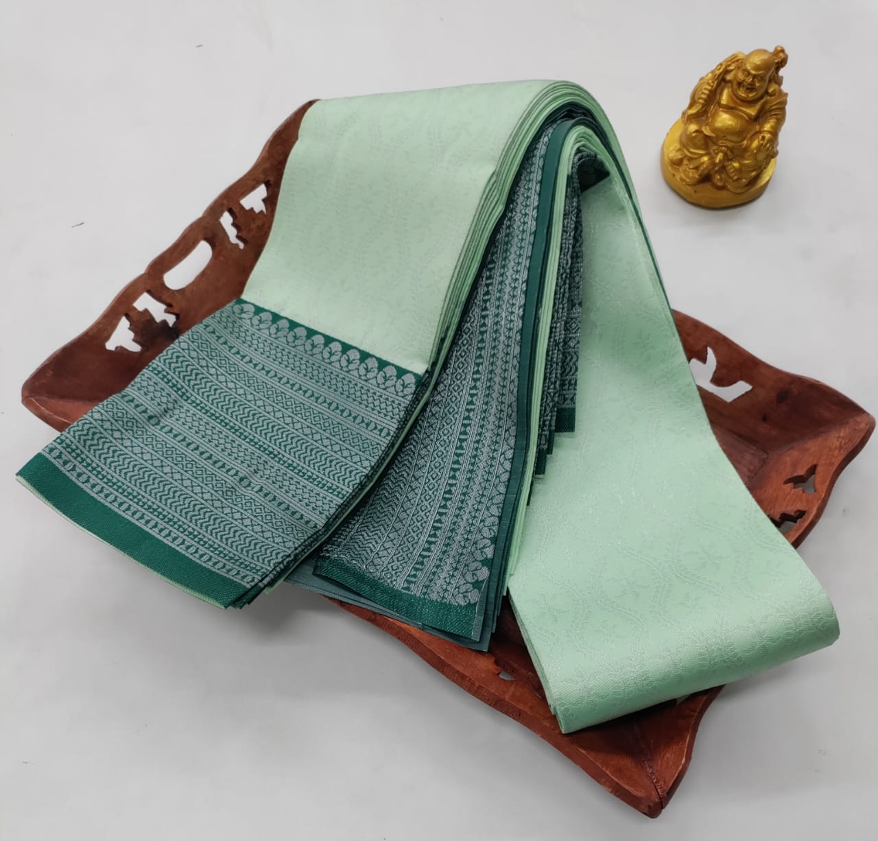 ✨ Samruthi Pattu Saree – Light Bluish Green ✨