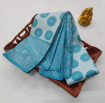 ✨ Samruthi Pattu Saree – Sky Blue ✨