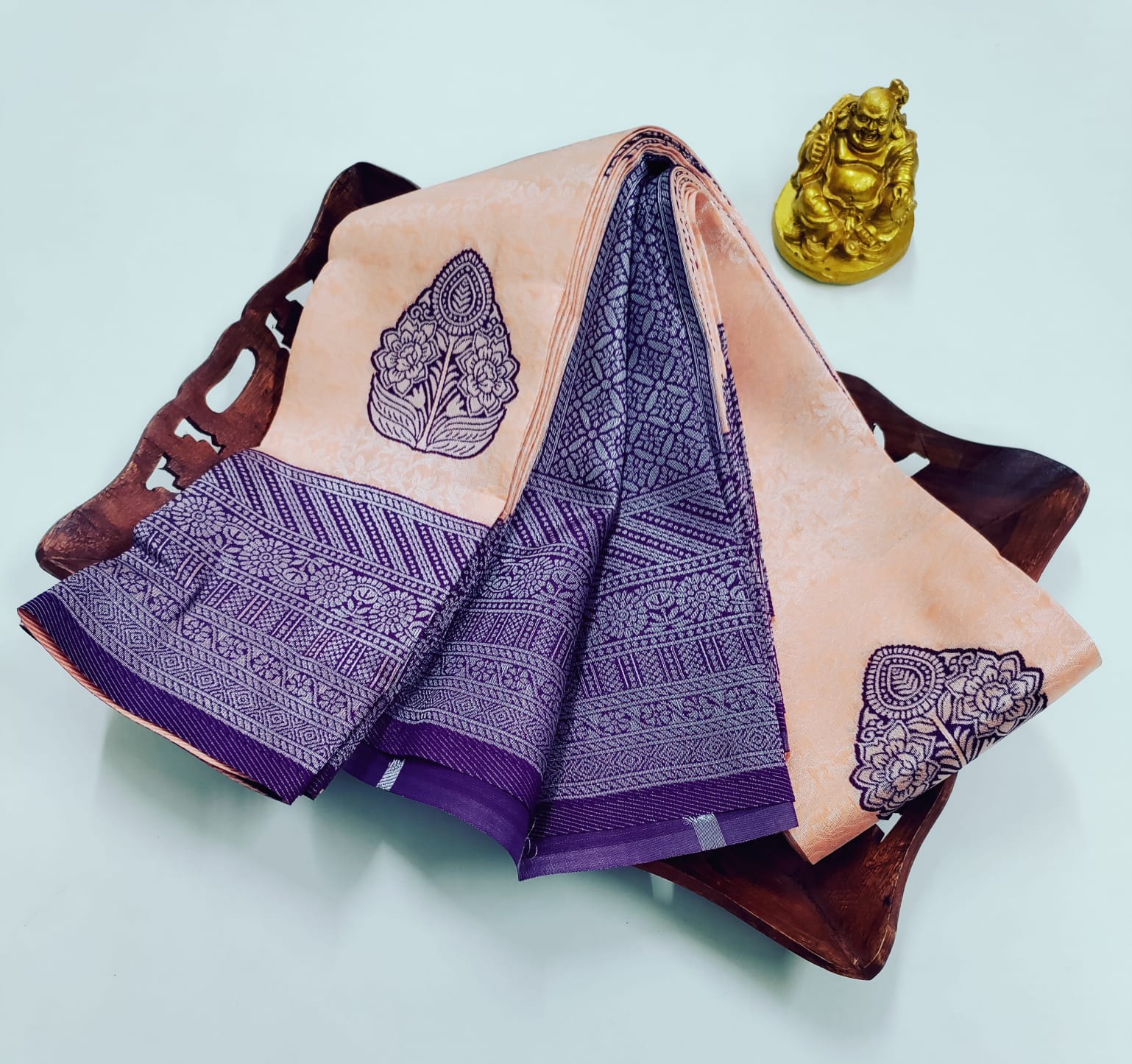 ✨ Samruthi Pattu Saree – Orange with Nagapalam ✨