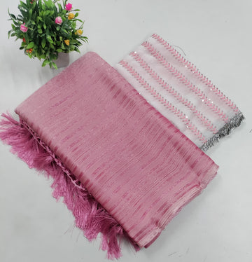 Elegant Embroidered Blouse with Shaded Saree