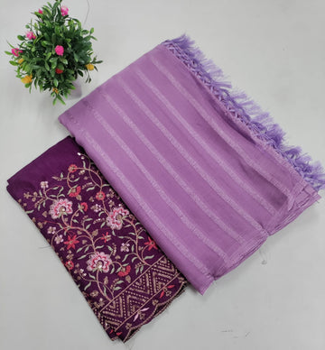 Elegant Embroidered Blouse with Shaded Saree