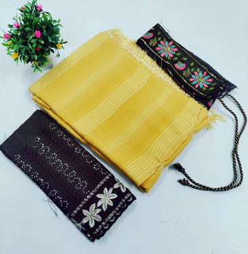 Elegant Embroidered Blouse with Shaded Saree