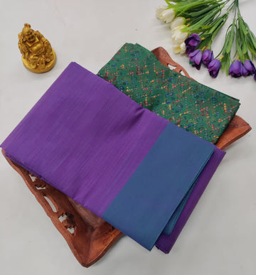Jodipuri Cotton Purple + Kalamkari Blouse