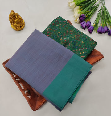 Jodipuri Cotton Grey + Kalamkari Blouse