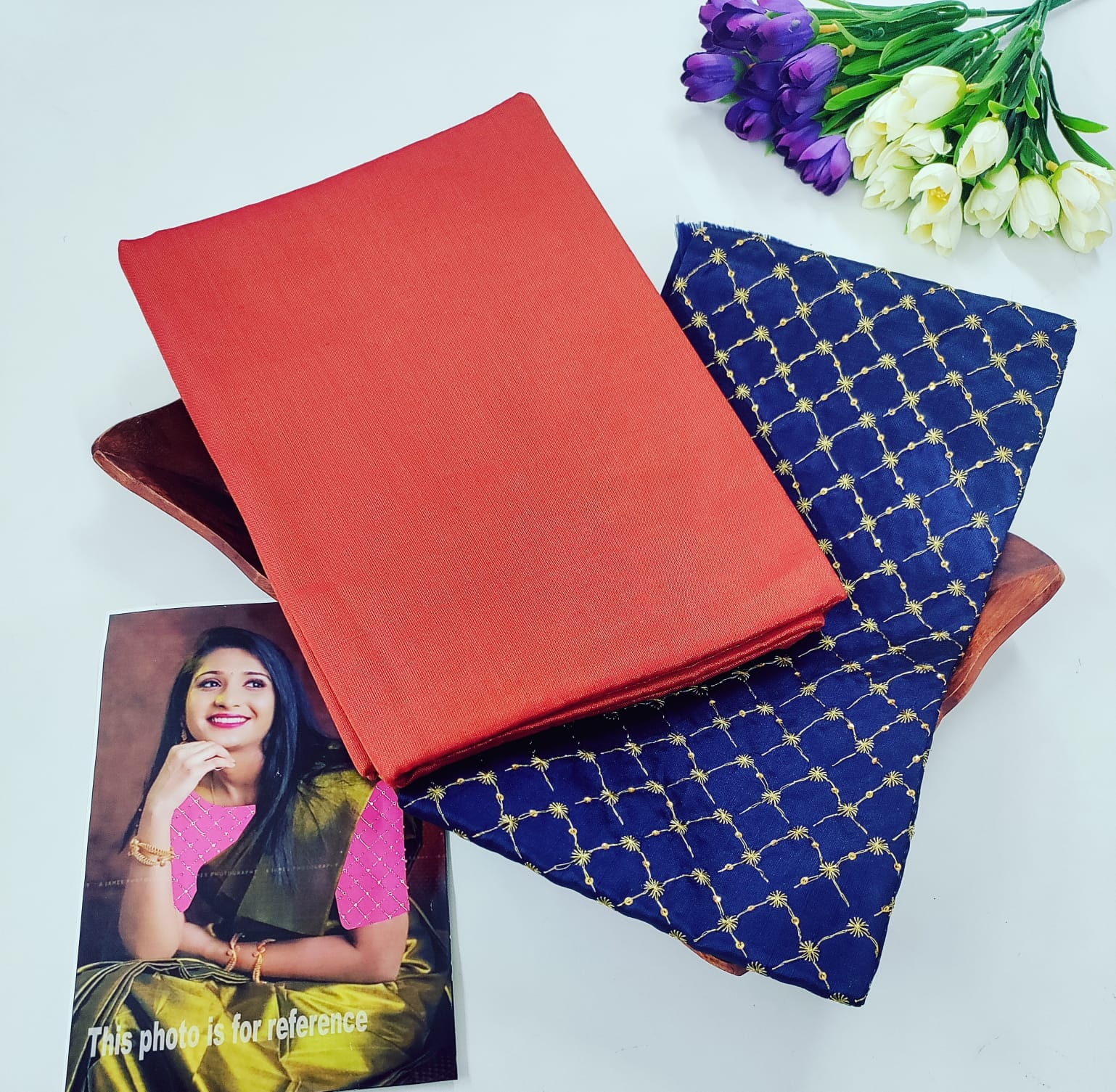 Tissue Plain Saree with Designer Extra Blouse