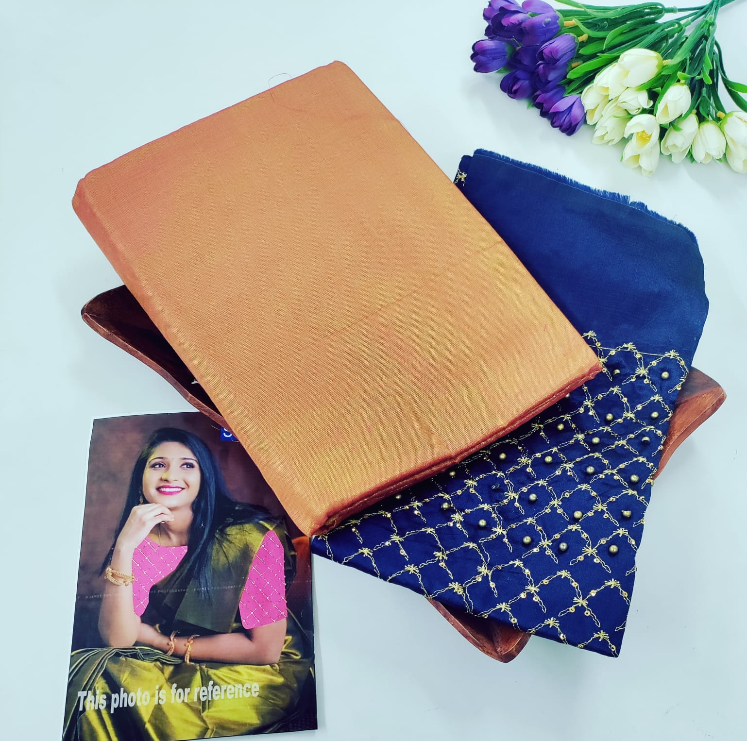 Tissue Cotton Plain Saree with Designer Extra Blouse