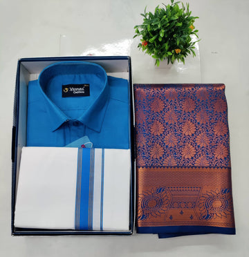 🦚 Peacock Blue Premium Couple Combo Set