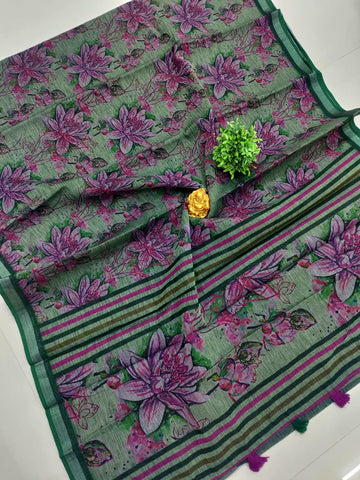 👑 Kerala Queen – Exclusive Fancy Hand Printed Saree 🌸