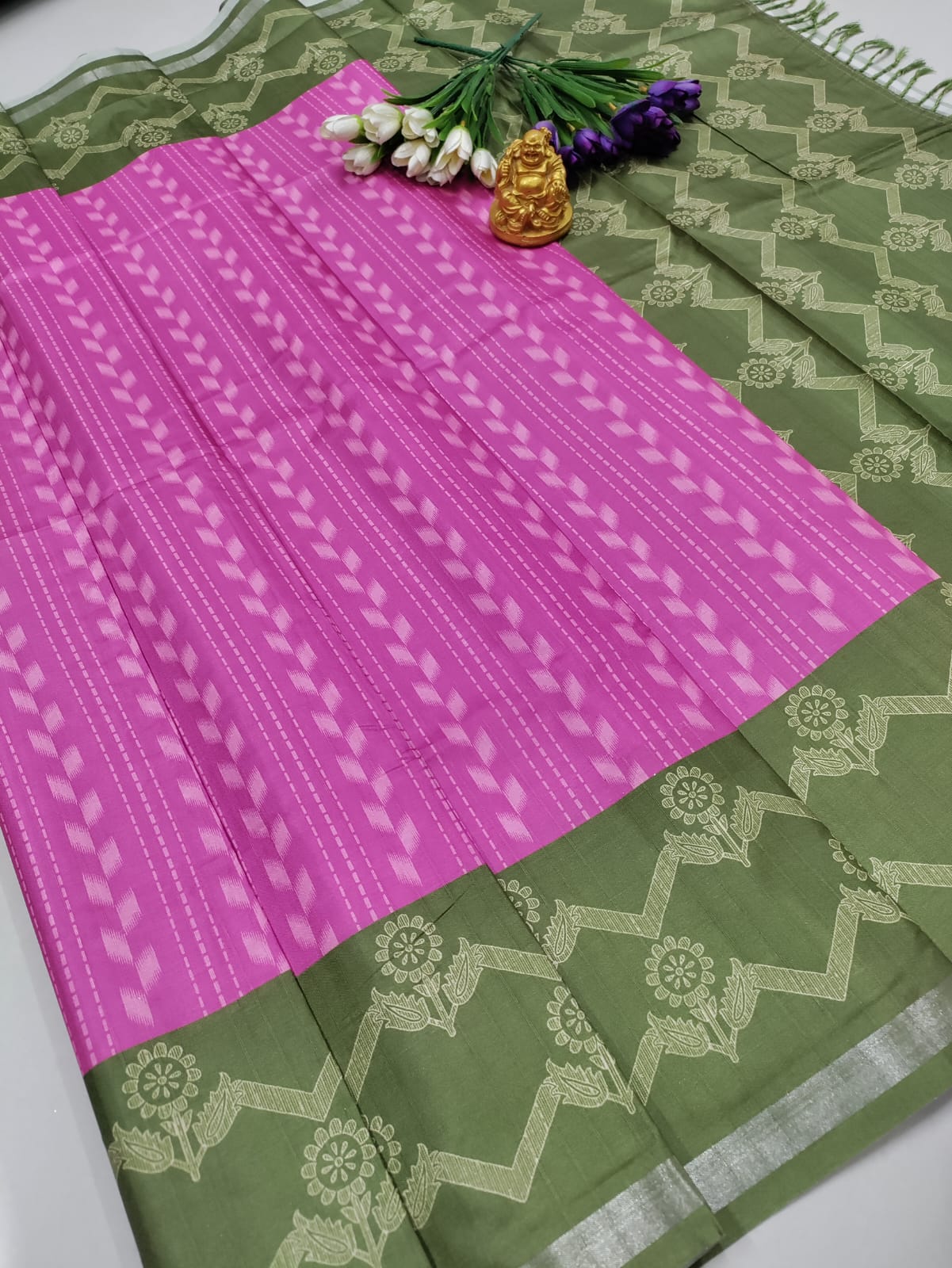 Premium Treasure Box Silk Saree – Rani with Mehandhi ✨
