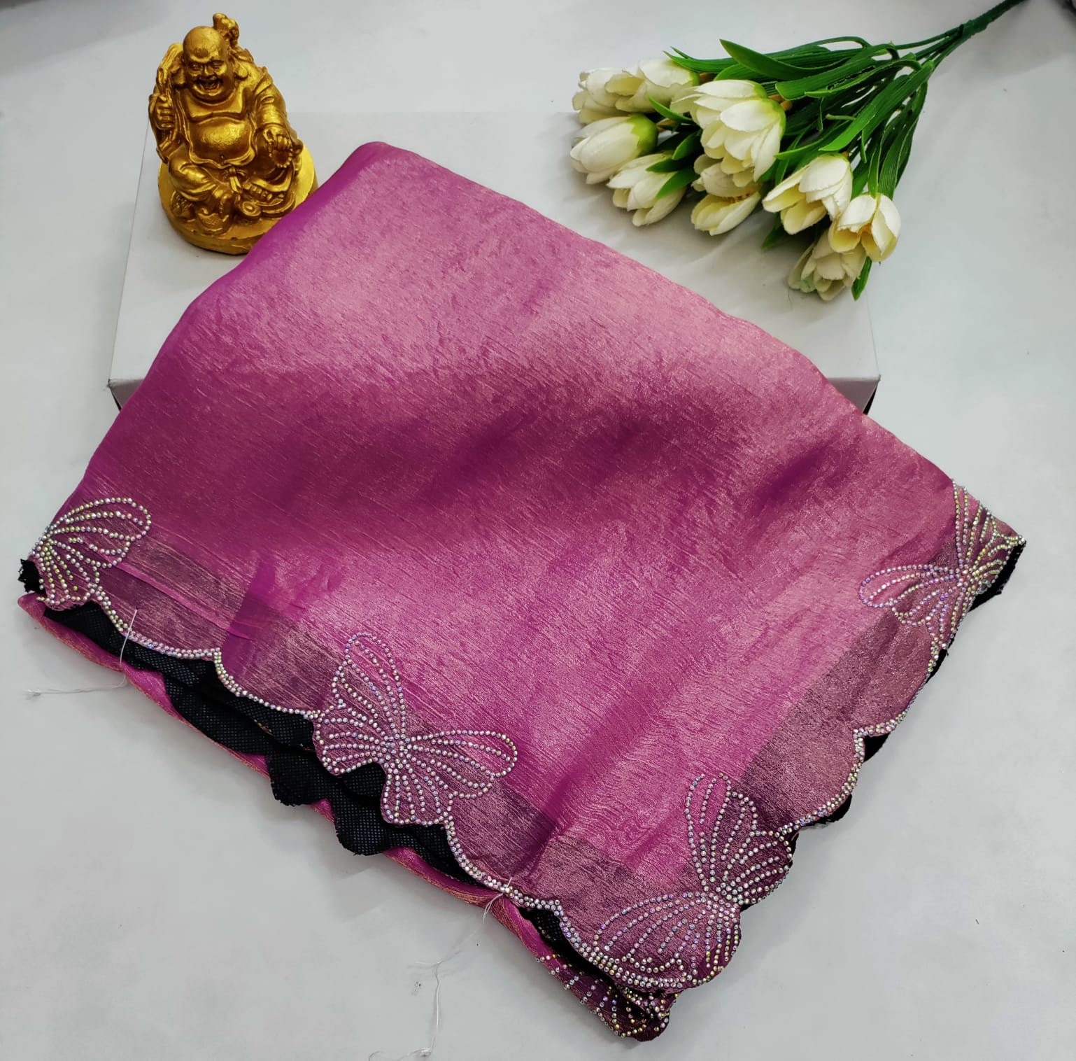 Space Silks Butterfly Stone Work Premium Saree