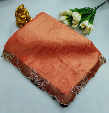 Space Silks Butterfly Stone Work Premium Saree